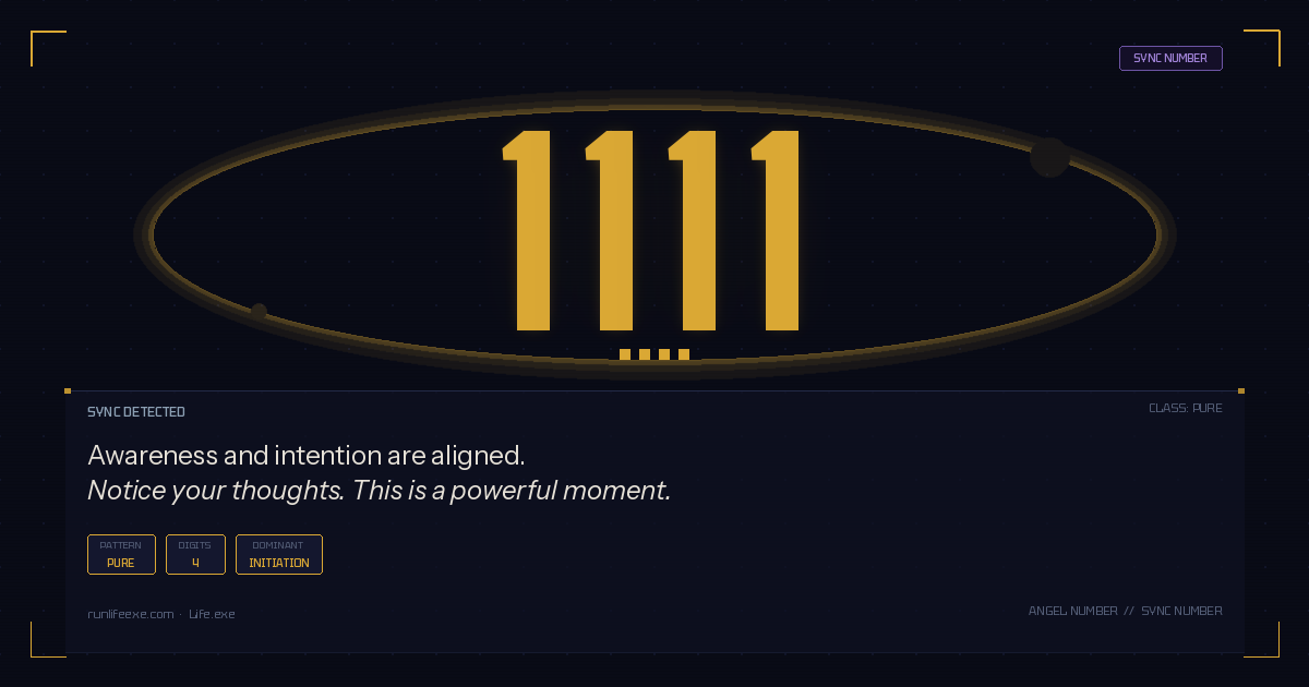 Sync Number 1111: Angel Number 1111 Meaning